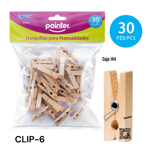 [CLIP-6] Horquillas para Manualidades 30pza POINTER