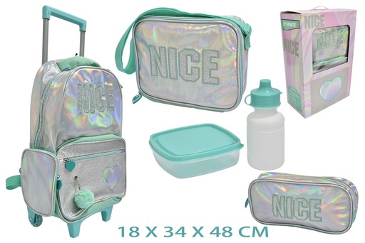 [SCH-SET05NICE] Set de Mochila Lonchera + NICE