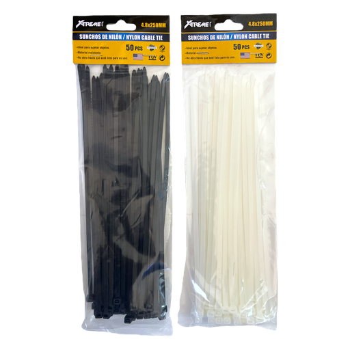 Sunchos Plasticos 10" 48 X 250mm 50pza XTREME