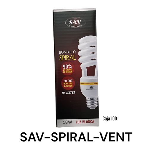 [SAV-SPIRAL-VENT] Bombillo 18W Espiral SAV 