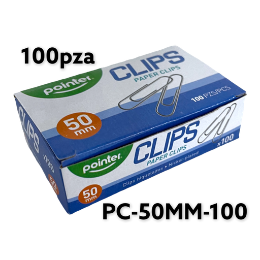 [PC-50MM-100] Clips Sujeta Papel 50mm 100pza POINTER